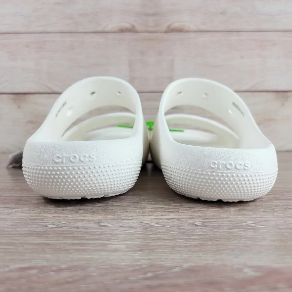 NEW Crocs Classic V2 Slides Sandals Men's Size 13 All White Comfort Water Shoes - Picture 5 of 7